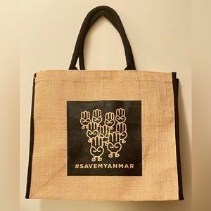 Jute Tote Bag with Cotton Padded Handle, Created to Support Myanmar